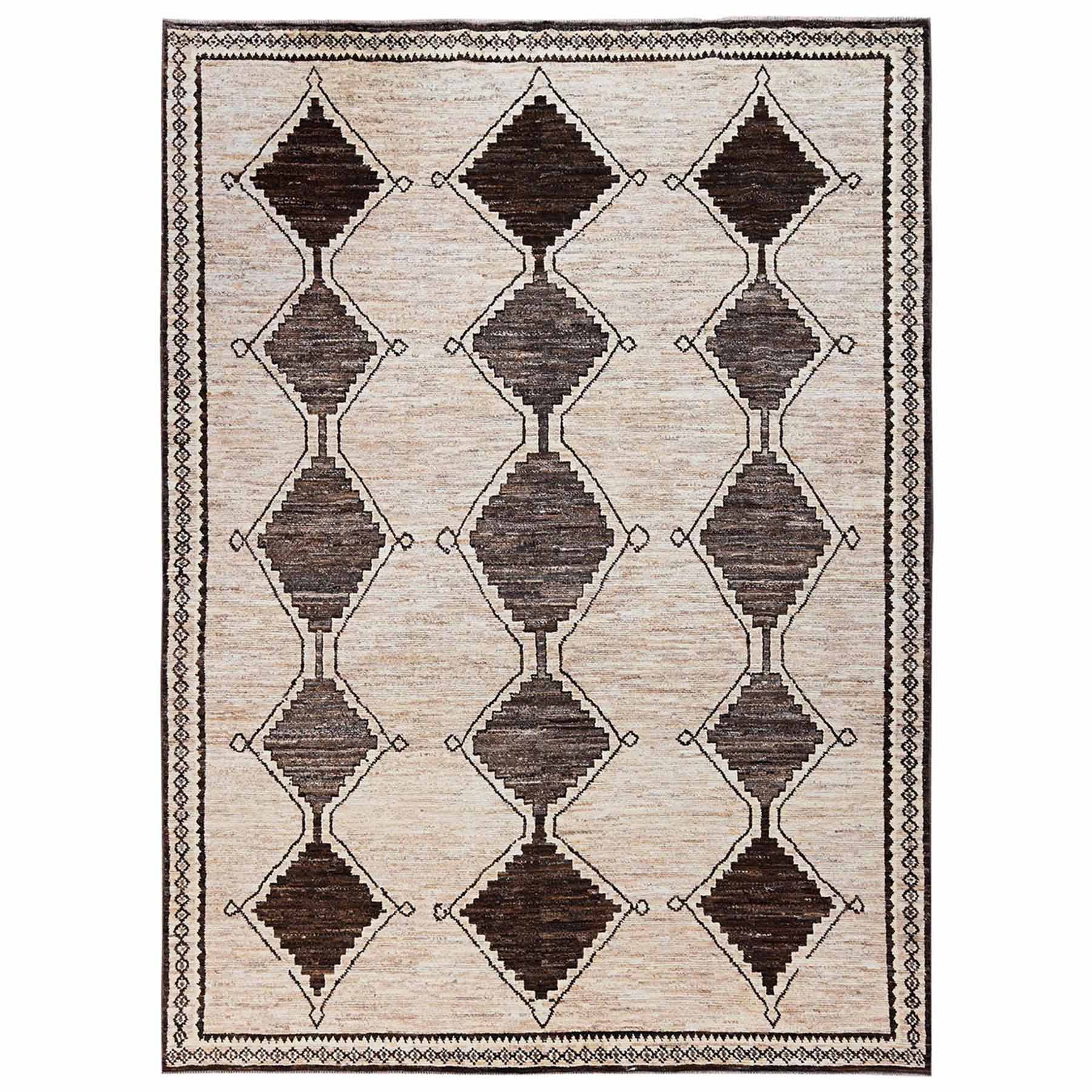 Tribal-Geometric-Hand-Knotted-Rug-12575