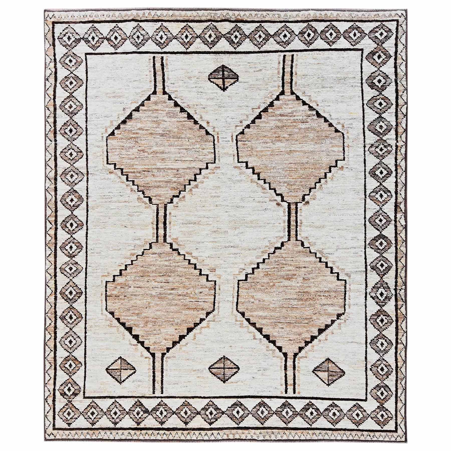 Tribal-Geometric-Hand-Knotted-Rug-12580