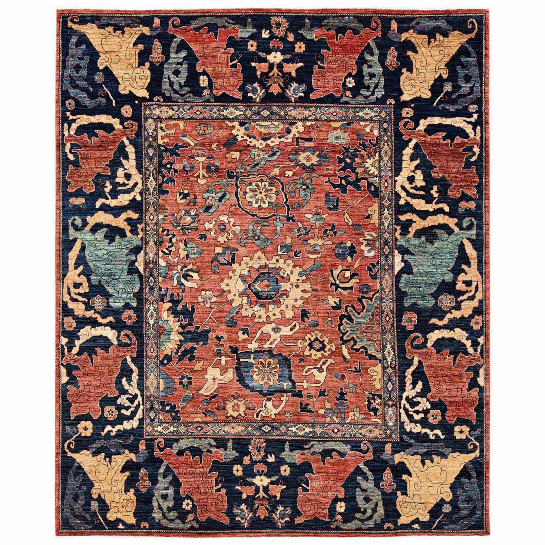 Tribal-Geometric-Hand-Knotted-Rug-12835