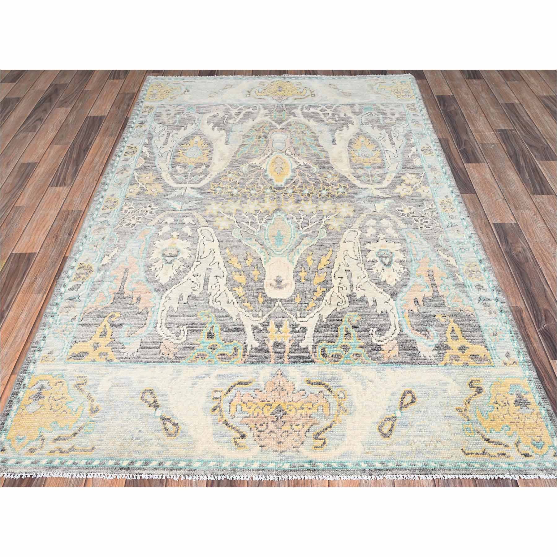 Tribal-Geometric-Hand-Knotted-Rug-13915