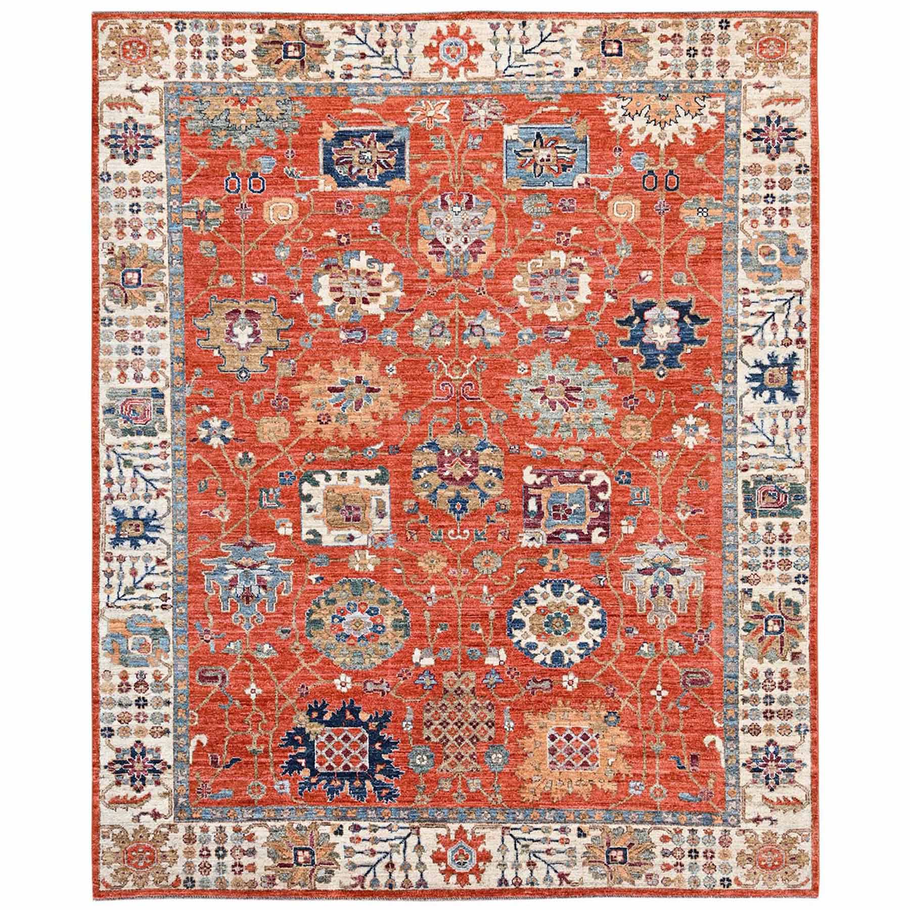 Tribal-Geometric-Hand-Knotted-Rug-14060
