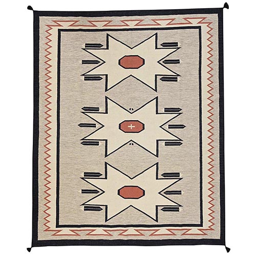Khaki Brown, American Indian Southwest Geometric Design, Flat Weave, Hand Woven, 100% Wool, Oriental 