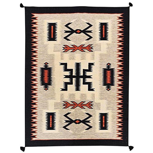Khaki Brown, American Indian Southwest Geometric Design, Flat Weave, Hand Woven, 100% Wool, Oriental 
