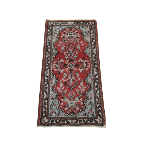 Rose Red, Antique Persian Hamadan, Full Pile, Excellent Condition, Clean and Soft, Hand Knotted, 100% Wool, Mat, Oriental 