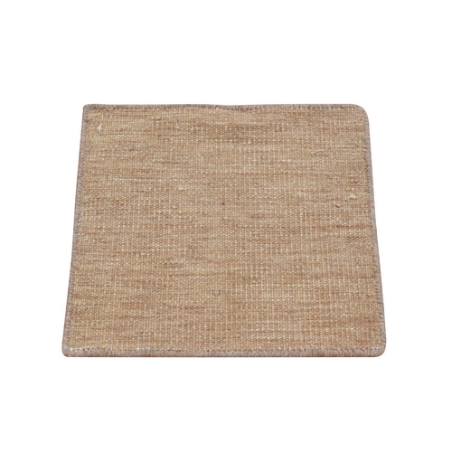 Khaki Brown, Double Wefted Durie Kilim, Flat Weave, Hand Woven, 100% Wool, Sample, Mat, Square, Oriental 