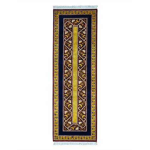 Striped Kashkuli Runner Pure Wool Hand Knotted Oriental 