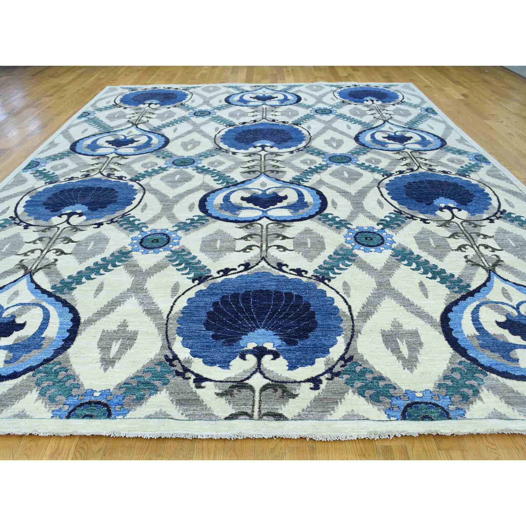 On Clearance HandKnotted Arts And Crafts Design Pure Wool