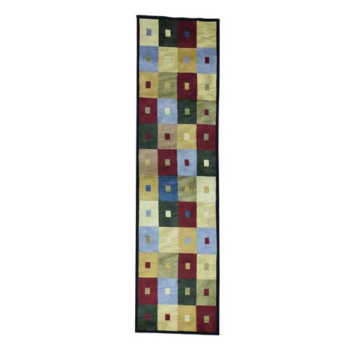 Closeout Sale Hand-Knotted Modern Nepali Pure Wool Runner 