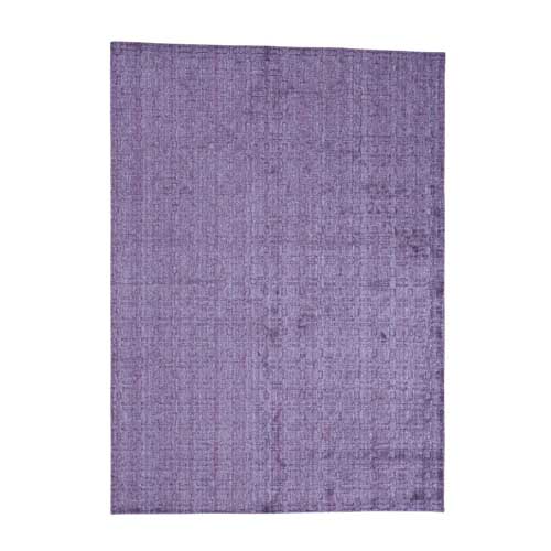 Tone on Tone Purple Pure Wool Hand Loomed Oriental Rug