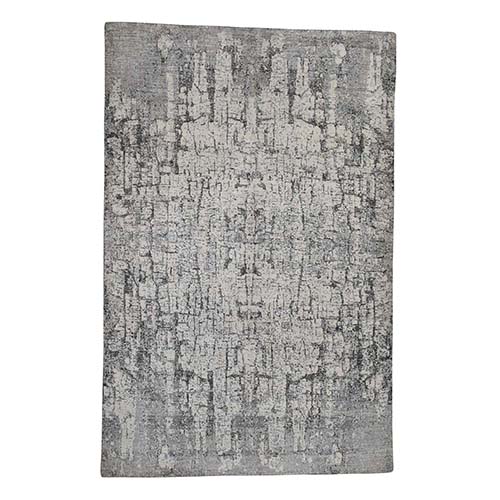 THE TREE BARK Abstract Hand-Knotted Soft Wool Oriental 