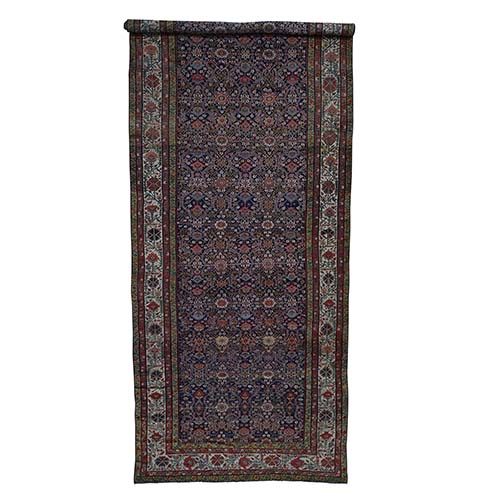 Hand-Knotted Antique Persian Fereghan Sarouk gallery Size Oriental 