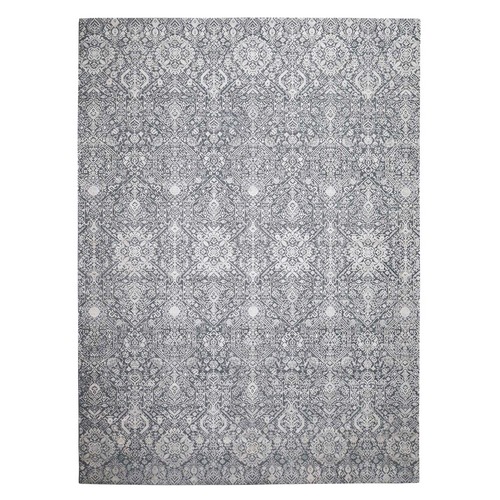 Silk With Textured Wool Transitional Tone On Tone Hand-Knotted Oriental Rug 