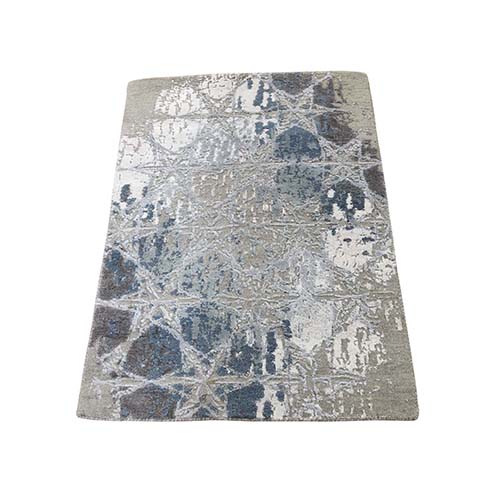 THE HONEYCOMB Hand-Knotted Wool and Silk Award Winning Design Oriental Rug Mat THE HONEYCOMB Hand-Knotted Wool and Silk Award Winning Design Oriental Rug Mat