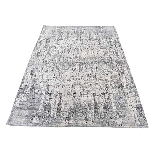 THE TREE BARK Abstract Design Hand-Knotted Soft Wool Oriental Rug THE TREE BARK Abstract Design Hand-Knotted Soft Wool Oriental Rug