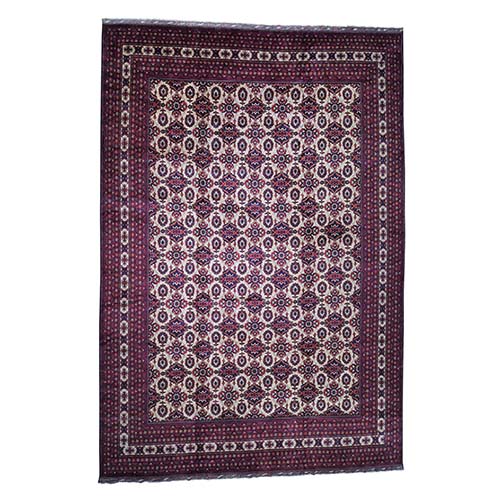 Oversize Afghan Khamyab Hand-Knotted Denser Weave with Shiny Wool Oriental 