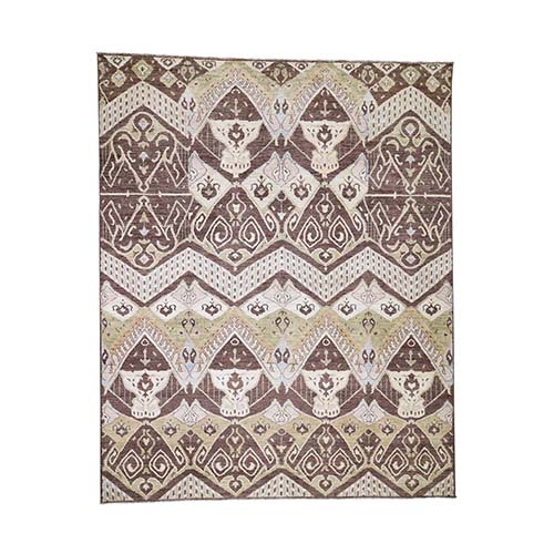 Ikat Tribal and Geometric Design Pure wool Hand Knotted Oriental 