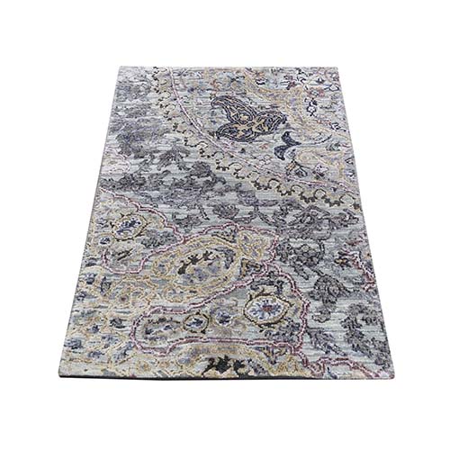 THE MAHARAJA ,Pure Silk with Oxidized Wool Hand-Knotted Oriental Rug THE MAHARAJA ,Pure Silk with Oxidized Wool Hand-Knotted Oriental Rug