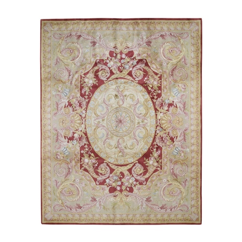 Hand-Knotted Thick And Plush Savonnerie Napoleon III Design Oriental Rug