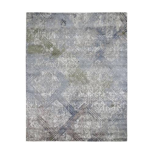 TRELLIS MOSAIC DESIGN With Pure Silk Hand Knotted Oriental Rug TRELLIS MOSAIC DESIGN With Pure Silk Hand Knotted Oriental Rug