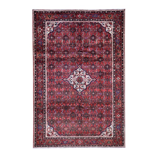 Red New Persian Hamadan Pure Wool Hand Knotted Oriental 