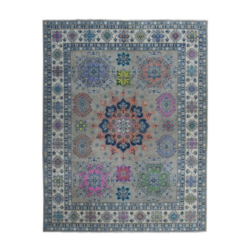 Colorful Fusion Kazak Pure Wool Hand-Knotted Oriental 
