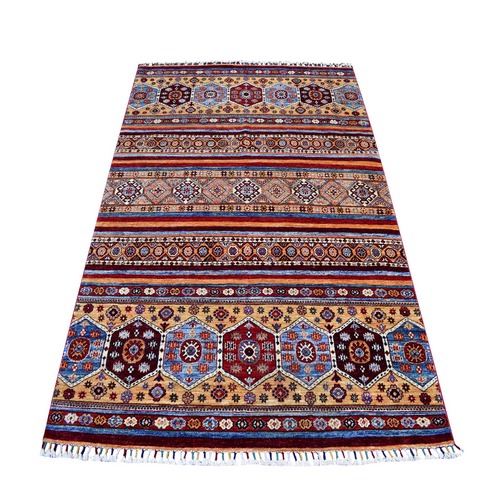 Khorjin Design Colorful Super Kazak Pure Wool Hand Knotted Oriental Rug 