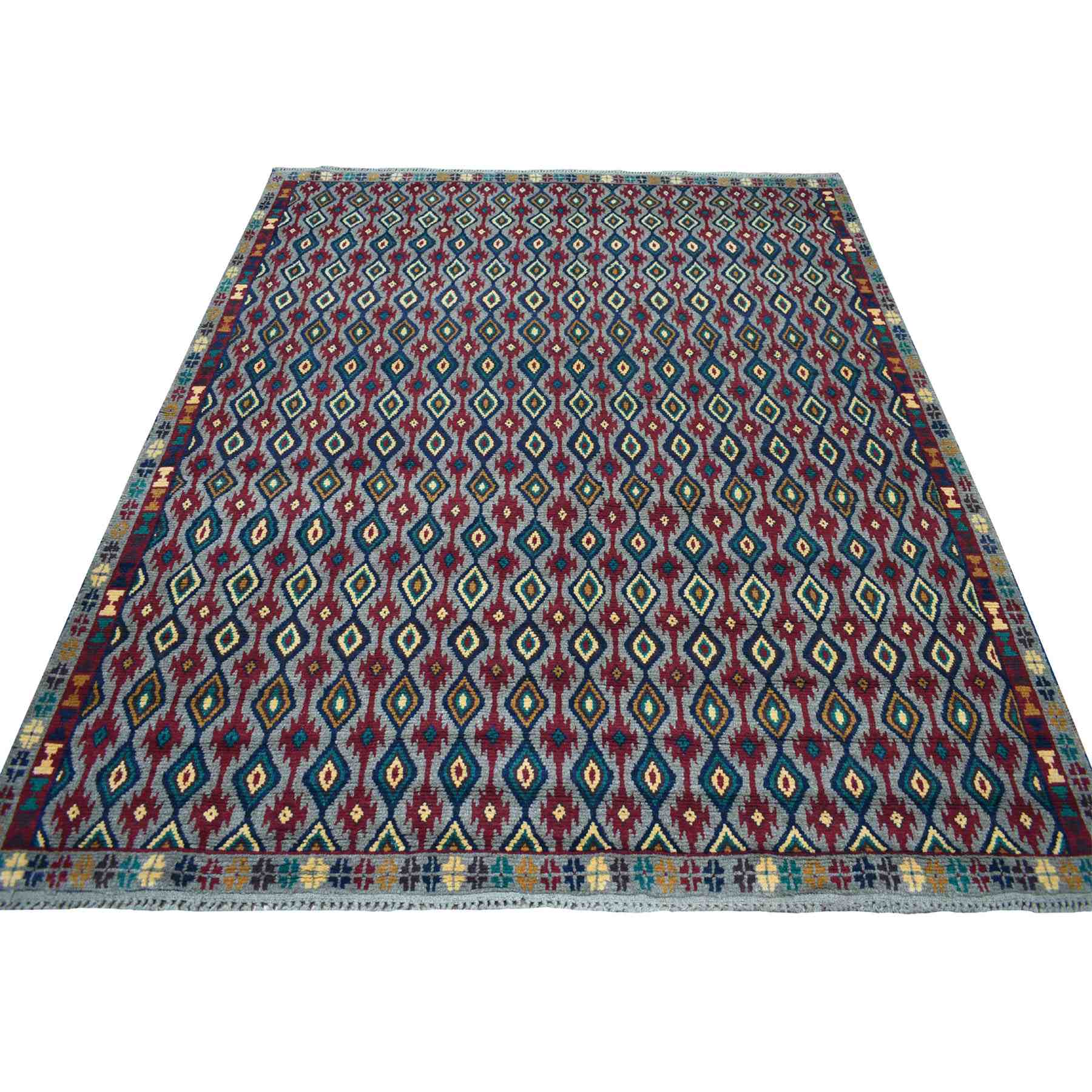 Tribal-Geometric-Hand-Knotted-Rug-266735