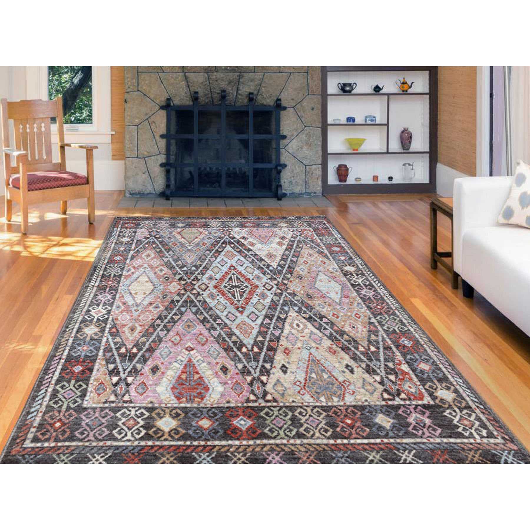 Tribal-Geometric-Hand-Knotted-Rug-281000