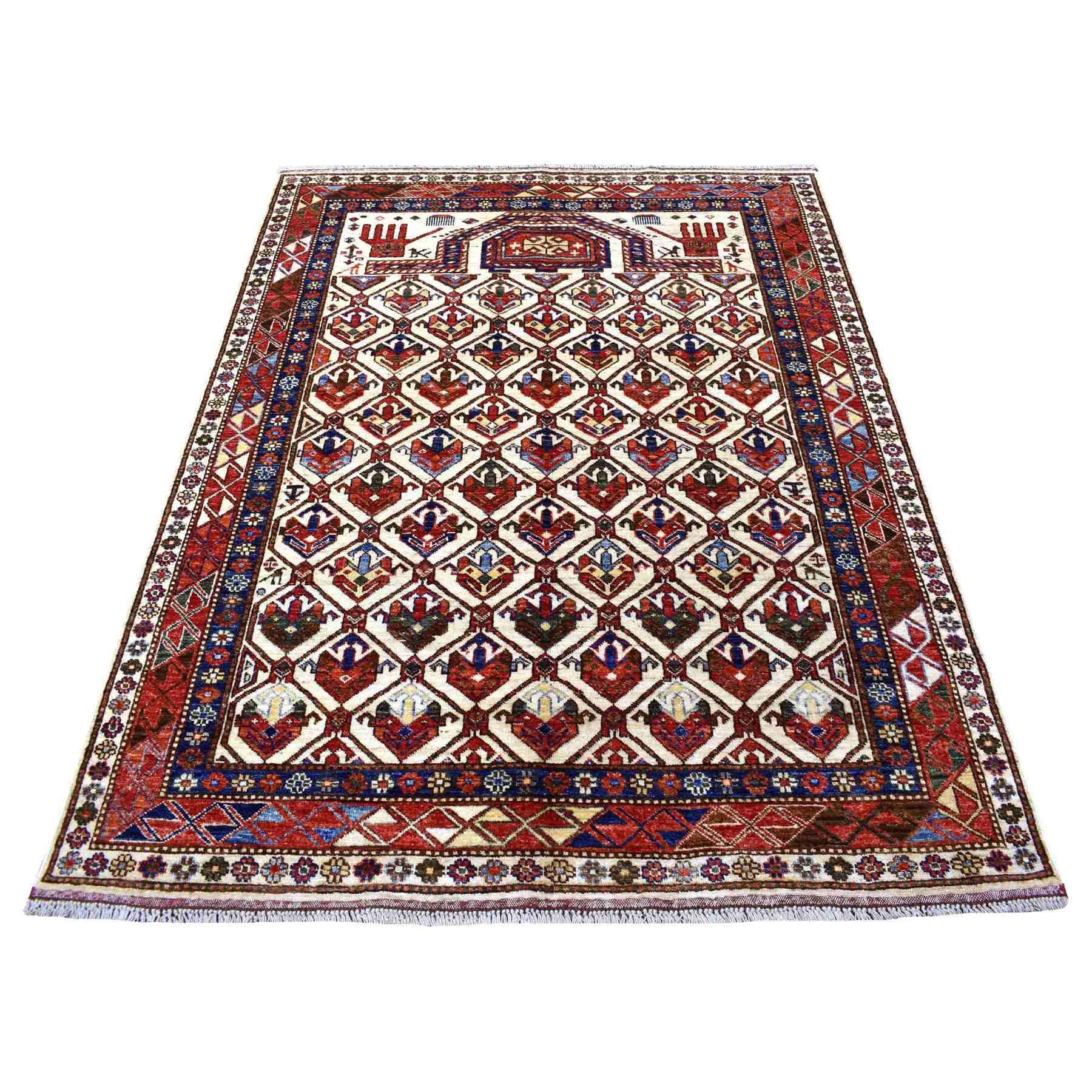 Tribal-Geometric-Hand-Knotted-Rug-284380