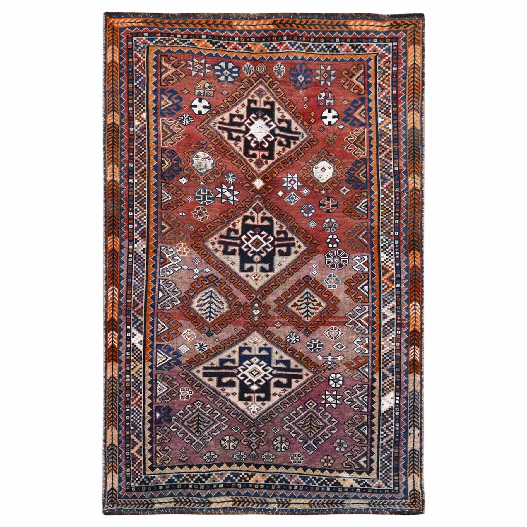 Overdyed-Vintage-Hand-Knotted-Rug-289450