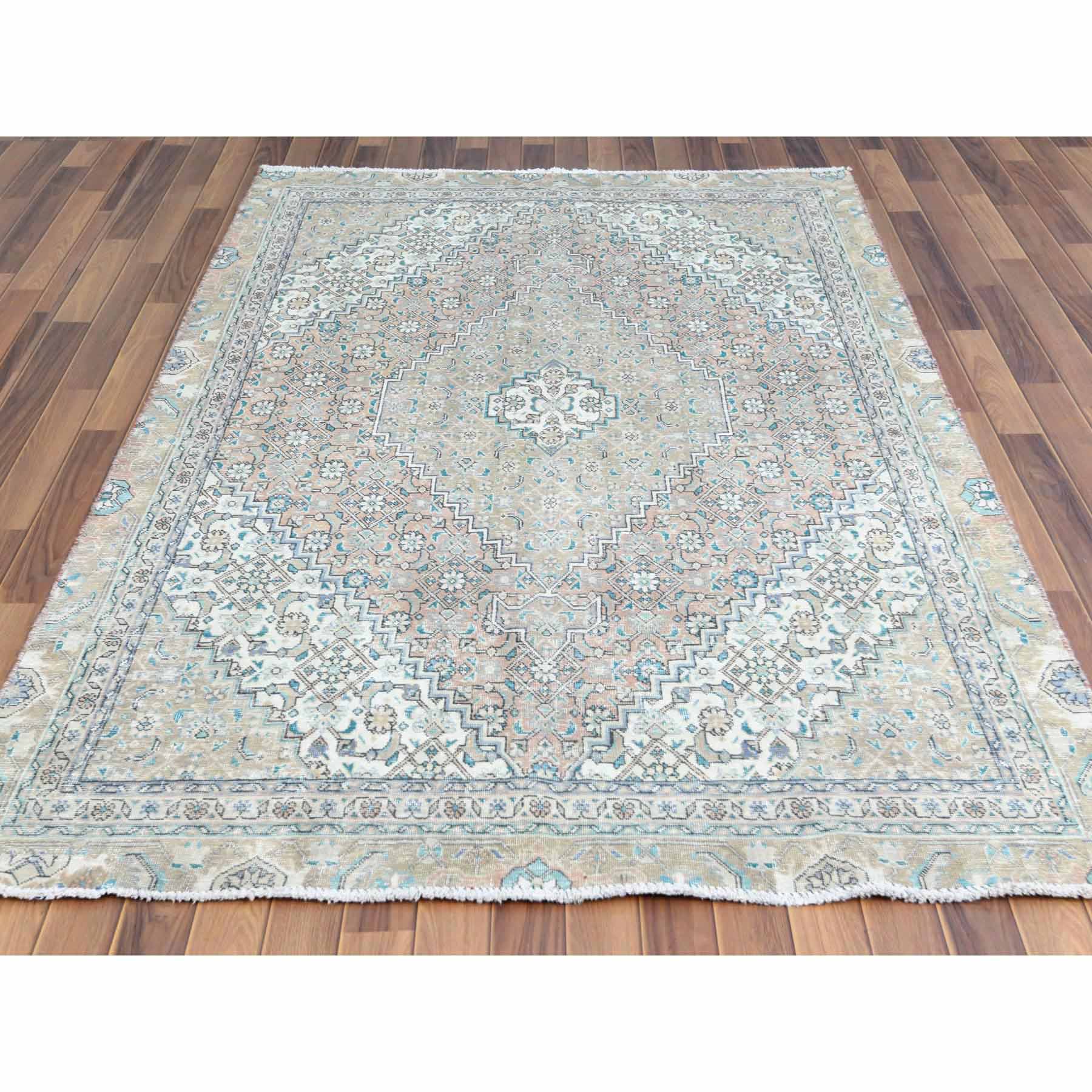 White-Wash-Vintage-Silver-Wash-Hand-Knotted-Rug-288695