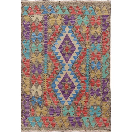 Colorful Reversible Afghan Kilim Flat weave Pure Wool Hand Woven Oriental 