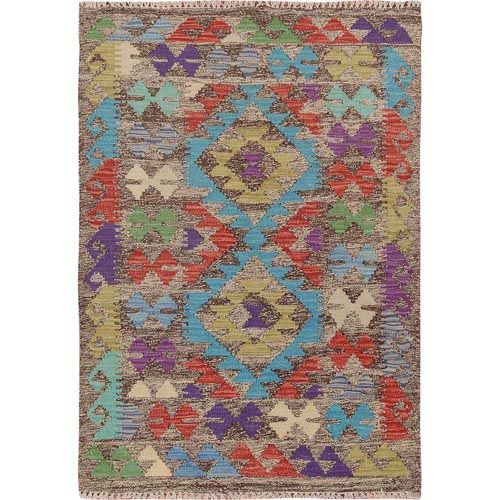 Colorful Reversible Afghan Kilim Flat Weave Pure Wool Hand Woven Oriental Rug