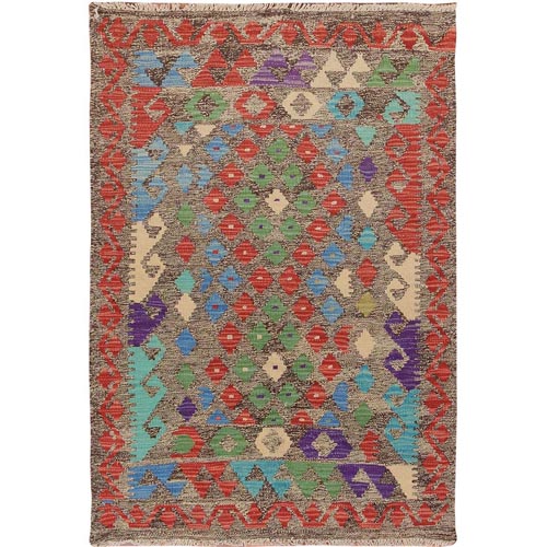 Colorful Reversible Afghan Kilim Flat Weave Pure Wool Hand Woven Oriental 
