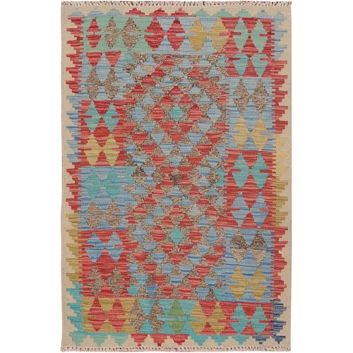Colorful Reversible Flat Weave Afghan Kilim Pure Wool Hand Woven Oriental 