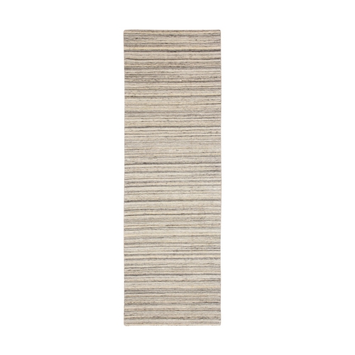 Beige Hand Loomed Organic Wool Modern Runner Oriental Rug Beige Hand Loomed Organic Wool Modern Runner Oriental Rug