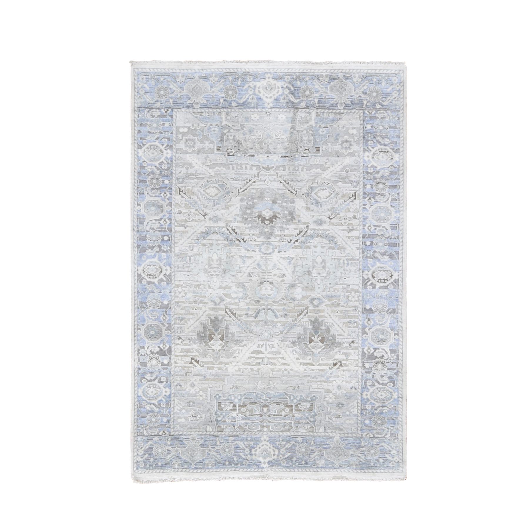 Oushak-And-Peshawar-Hand-Knotted-Rug-296375