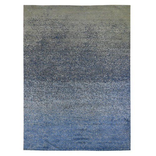 Pure Silk and Wool Dissipating Design Hand Knotted Oriental Rug