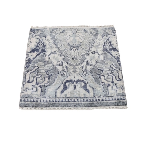Sampler Pure Silk With Textured Wool Hand Knotted Oriental 