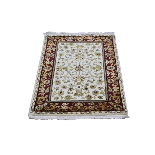 Hand Knotted Half Wool And Half Silk Rajasthan Hand Knotted Oriental Rug Hand Knotted Half Wool And Half Silk Rajasthan Hand Knotted Oriental Rug