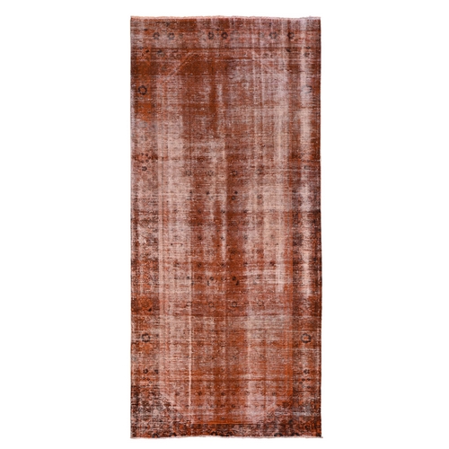 Gallery Size Overdyed Persian Malayer Worn Wool Hand Knotted Oriental 