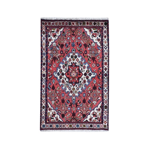 Red Natural Wool New Persian Hamadan Flower Medallion Tribal Weaving Hand Knotted Oriental 