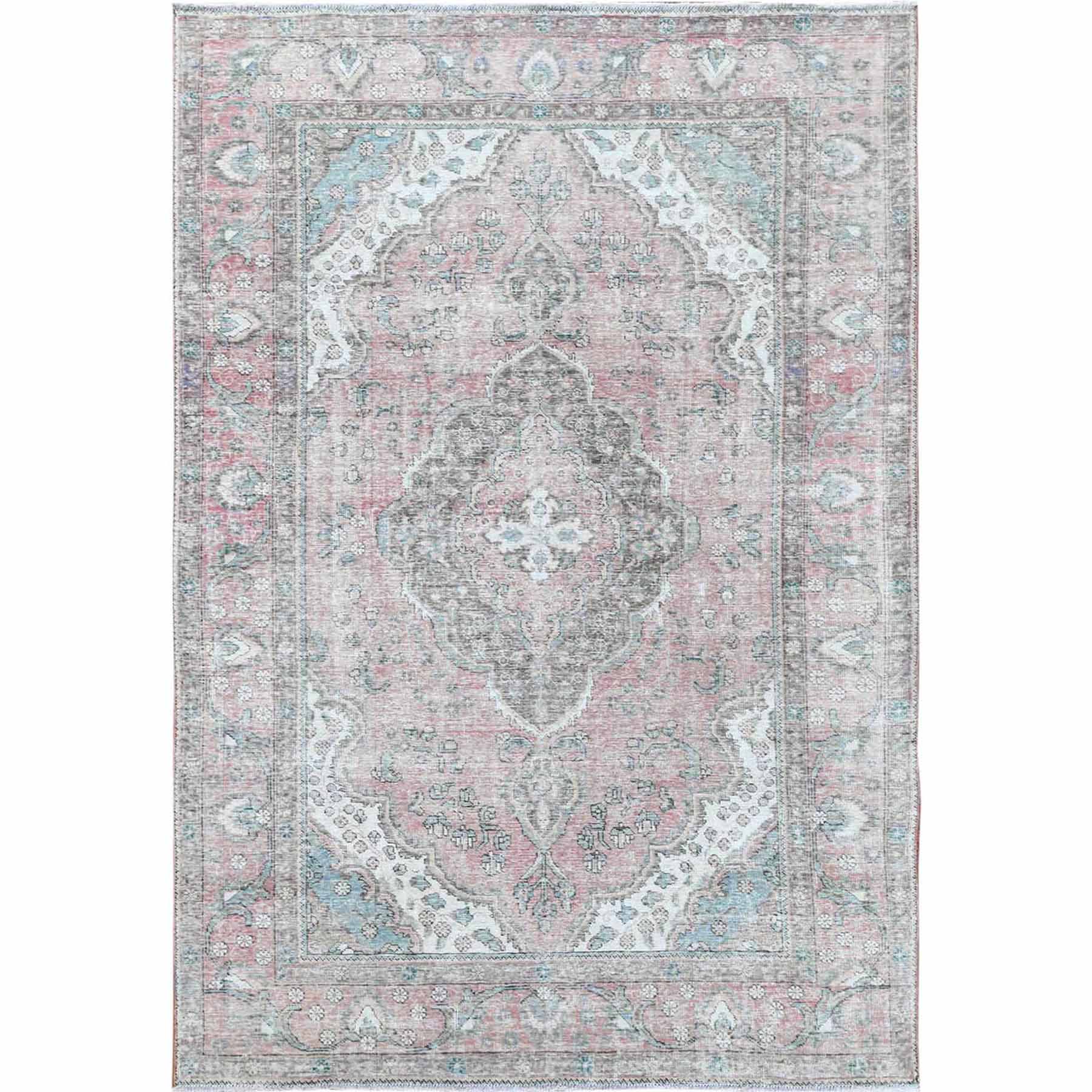 White-Wash-Vintage-Silver-Wash-Hand-Knotted-Rug-300915