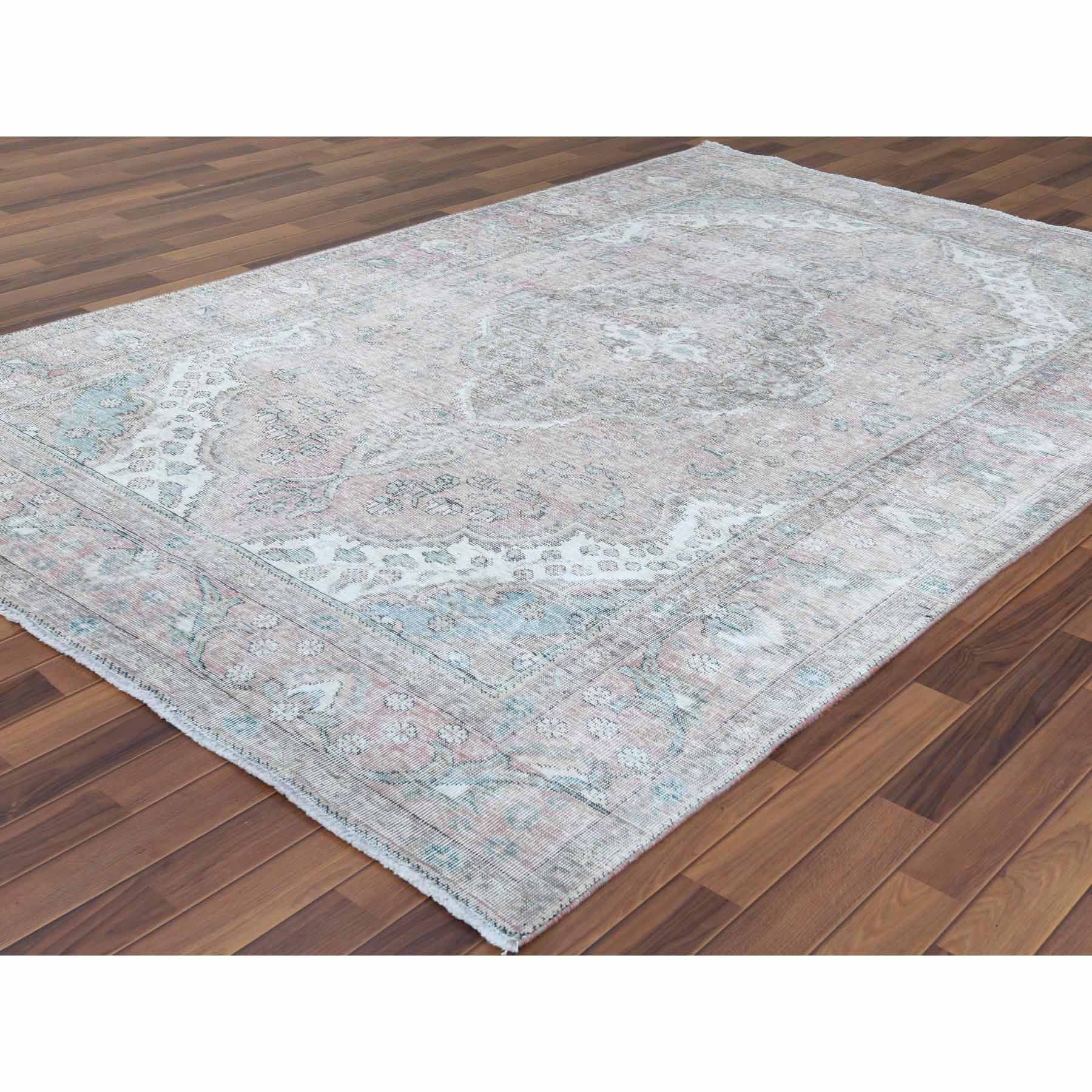 White-Wash-Vintage-Silver-Wash-Hand-Knotted-Rug-300915