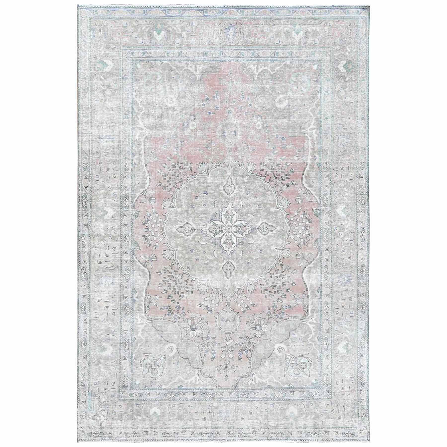 White-Wash-Vintage-Silver-Wash-Hand-Knotted-Rug-300930