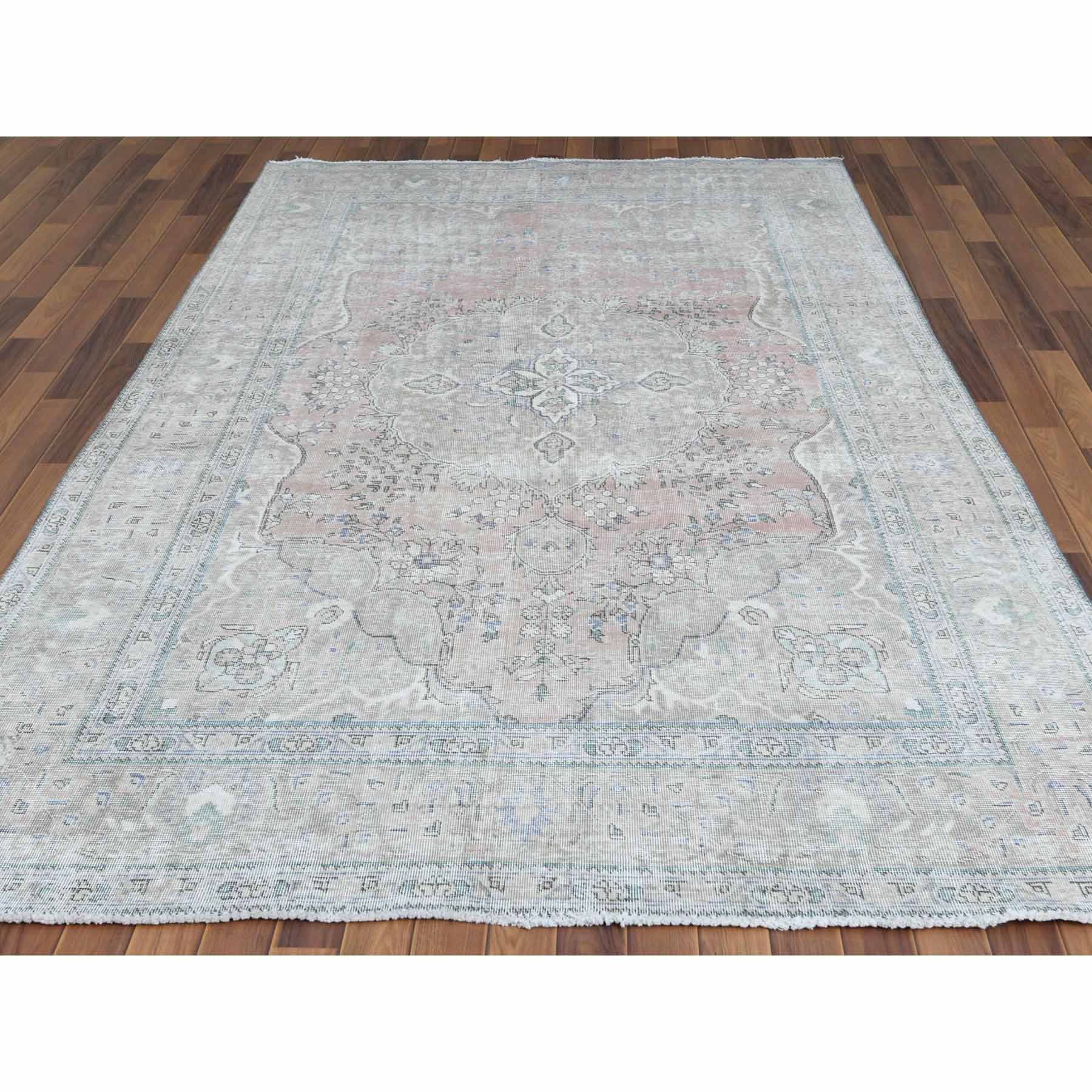 White-Wash-Vintage-Silver-Wash-Hand-Knotted-Rug-300930