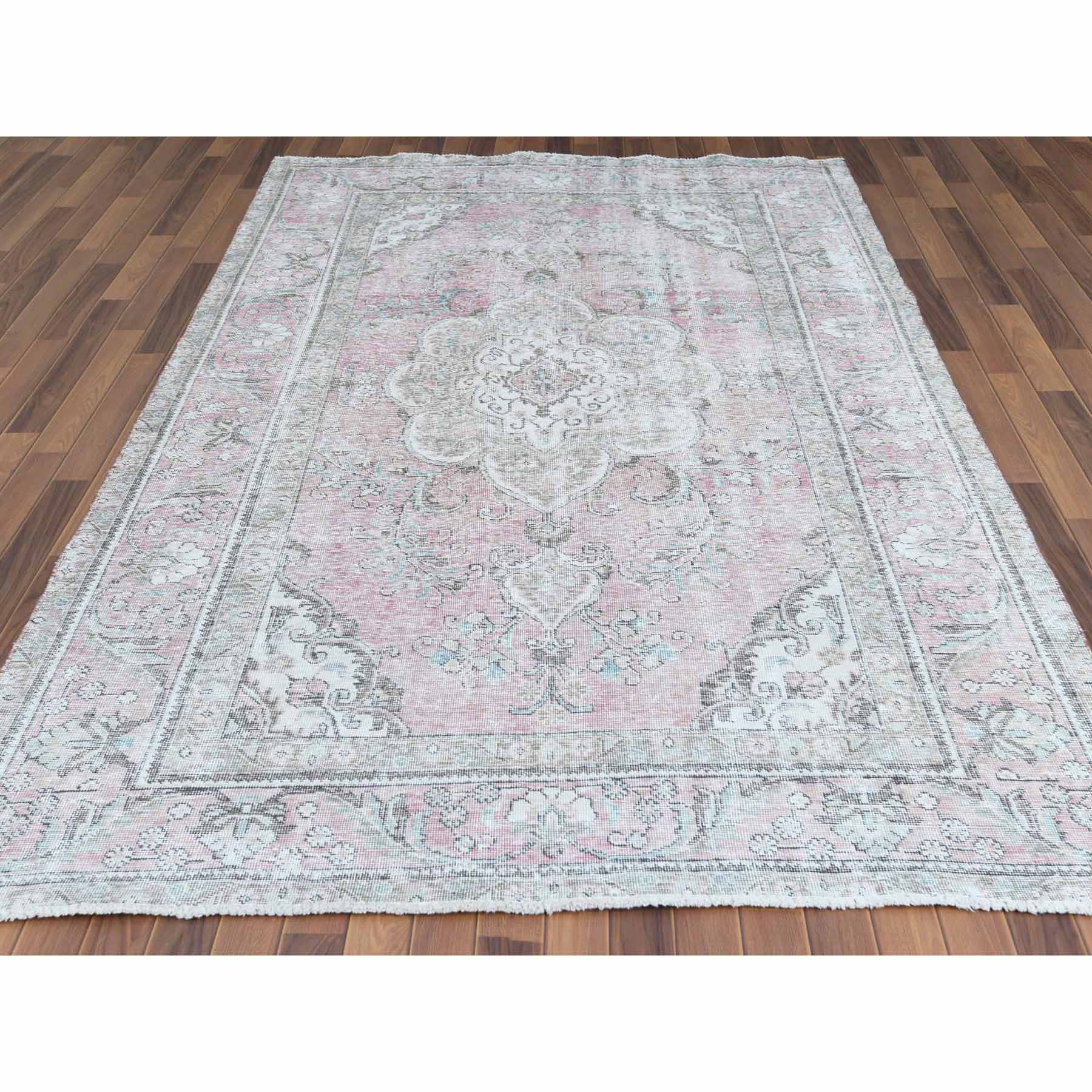White-Wash-Vintage-Silver-Wash-Hand-Knotted-Rug-300935