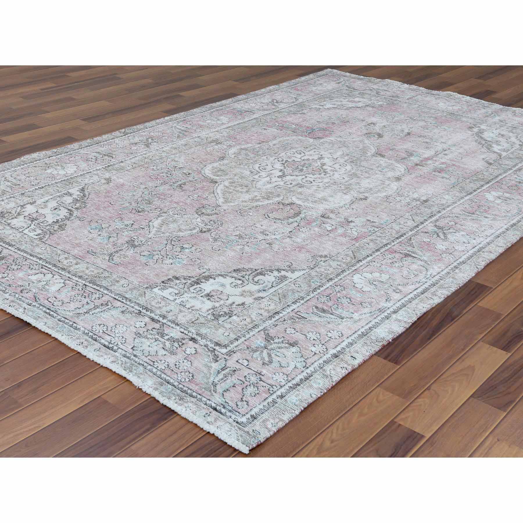 White-Wash-Vintage-Silver-Wash-Hand-Knotted-Rug-300935