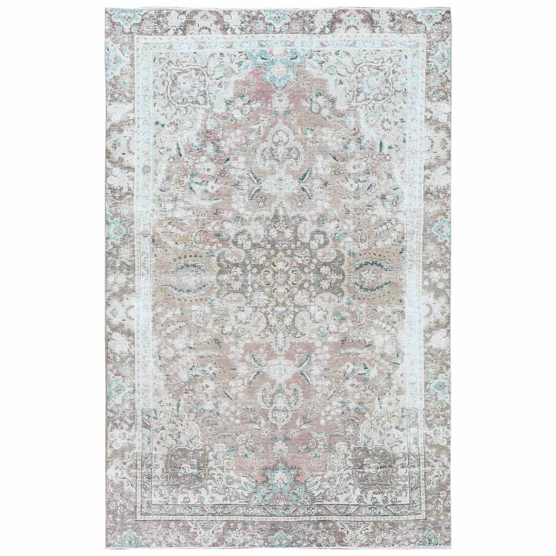 White-Wash-Vintage-Silver-Wash-Hand-Knotted-Rug-300965