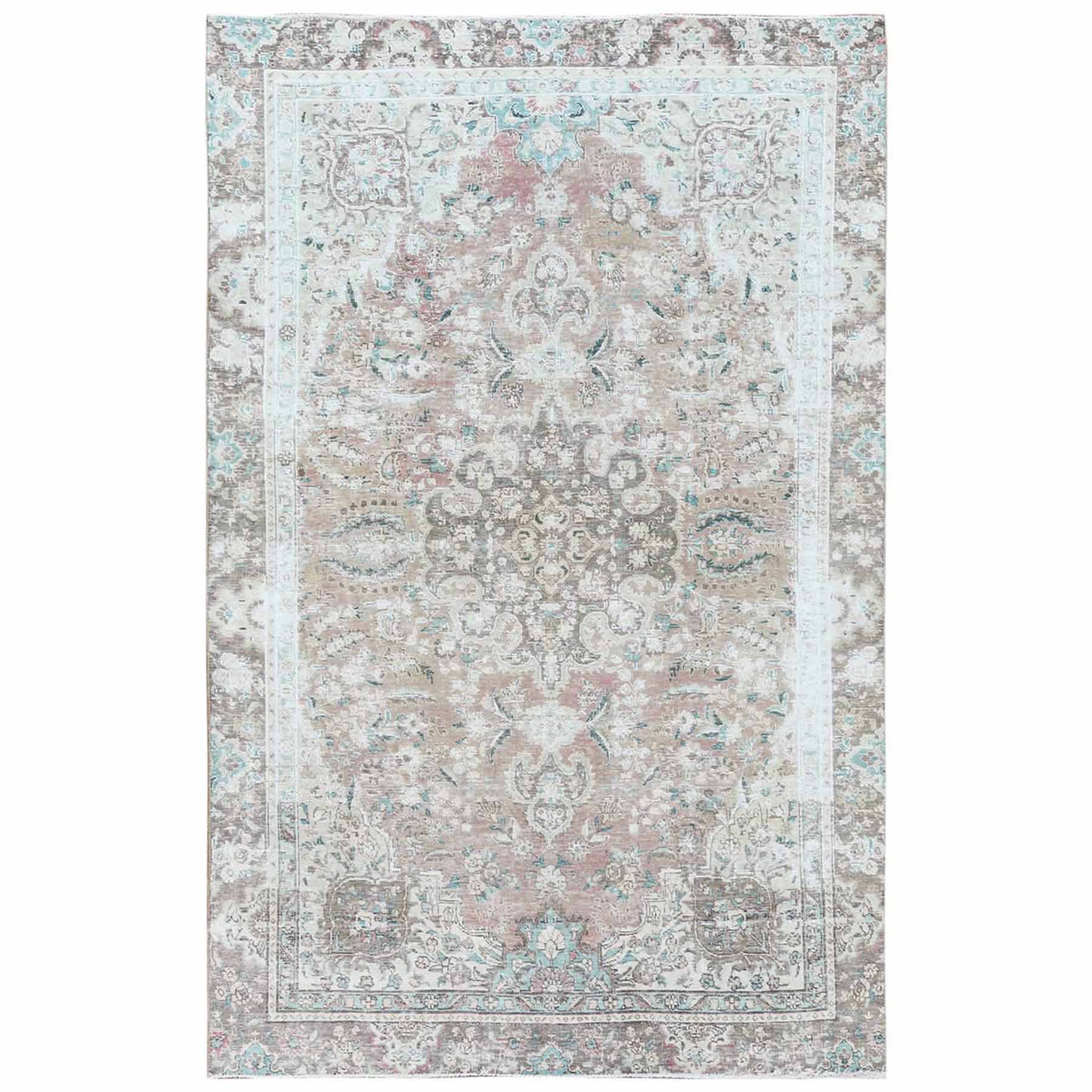 White-Wash-Vintage-Silver-Wash-Hand-Knotted-Rug-300965